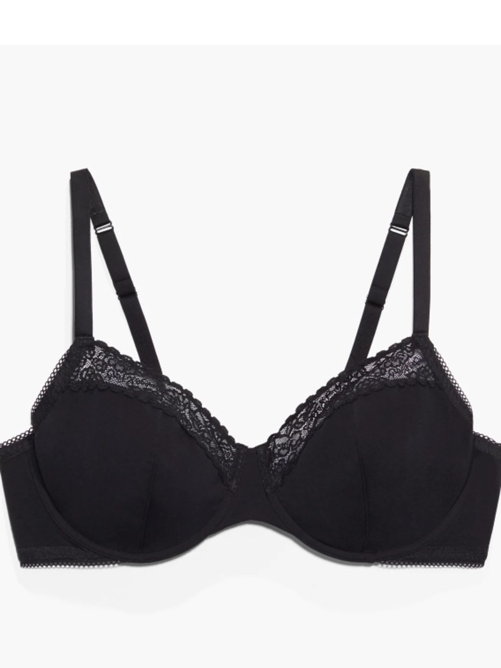 Savage X Fenty Cotton Essentials Lace-Trim Unlined Bra  Size 32DD